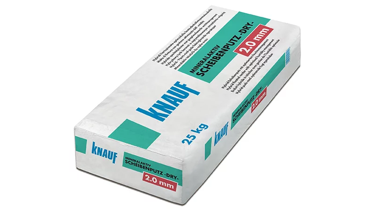 Mineralaktiver Scheibenputz, Pulverform, 2 mm